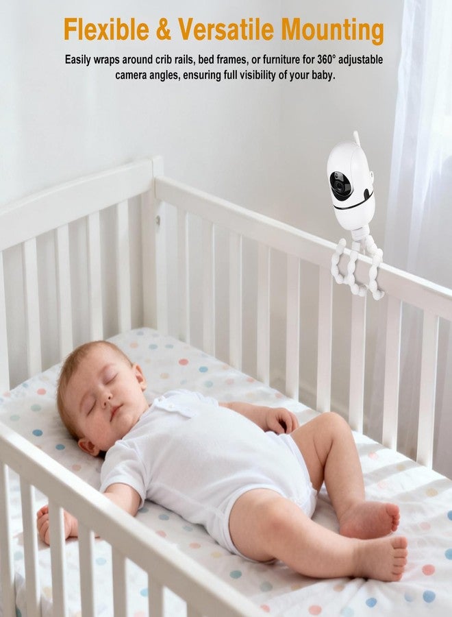 wochel Tripod Baby Monitor Mount for HelloBaby HB65/HB40/ HB6550/HB6560/HB66/HB6339/HB6550 Pro,ANMEATE SM935E,7.87'' Flexible Hello Baby Monitor Mount,Baby Camera Mount Attach Your Camera Wherever You Want - Image 4